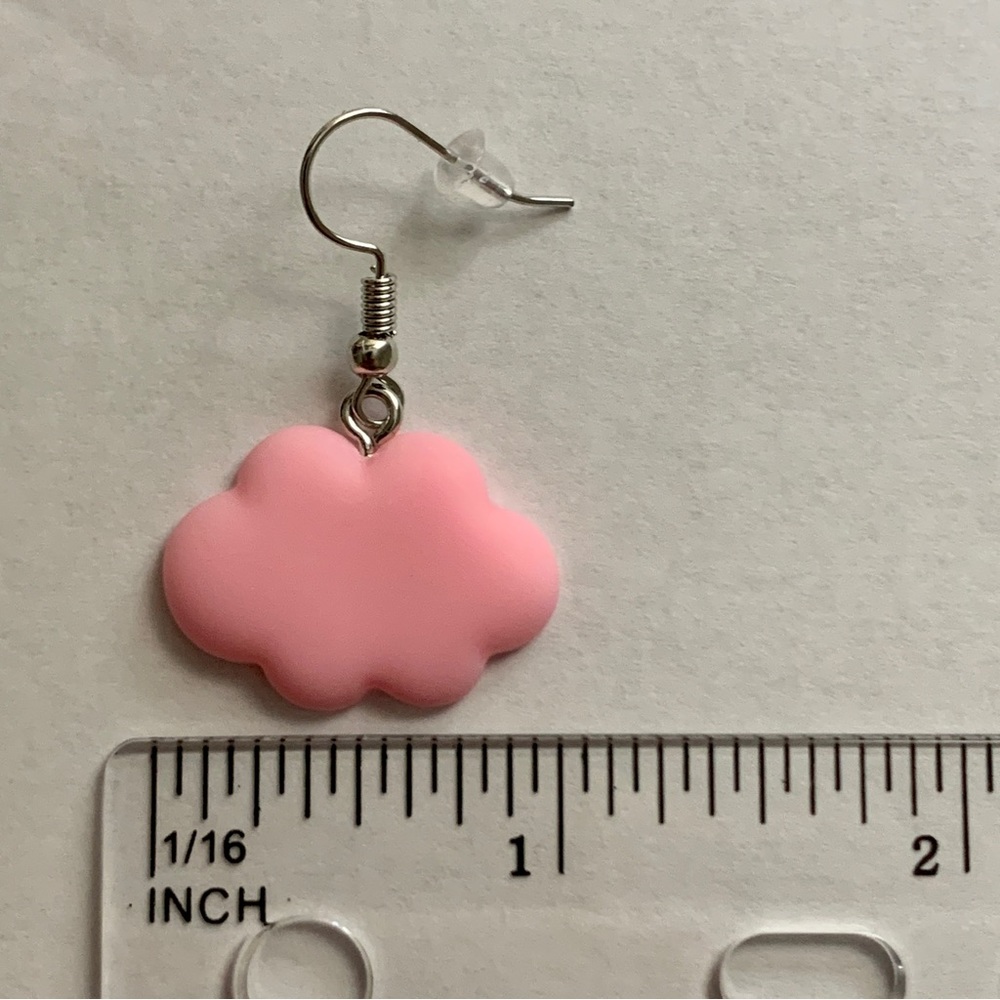 Pink Cloud Drop Earrings - Picture 7 of 8